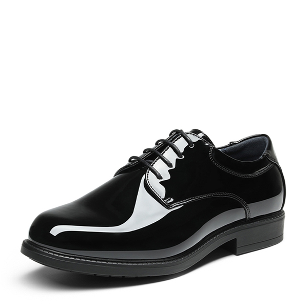 Men's Wide Synthetic Oxford Leather Dress Shoes - BLACK-PAT -  0